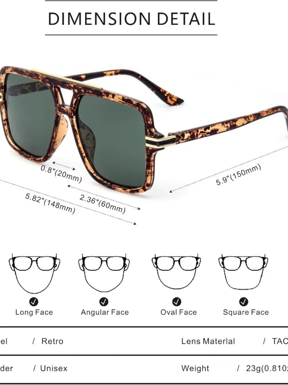 Stylish Women's Oversized Sunglasses: Polarized, Retro Aviator, UV400 Protection